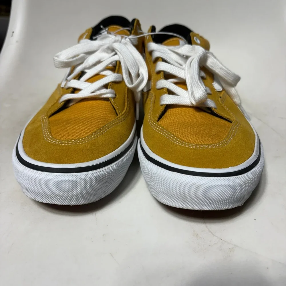 Vans Rowley Skateboarding Shoes Mens 11.5 Mustard Yellow Suede Canvas Sneakers